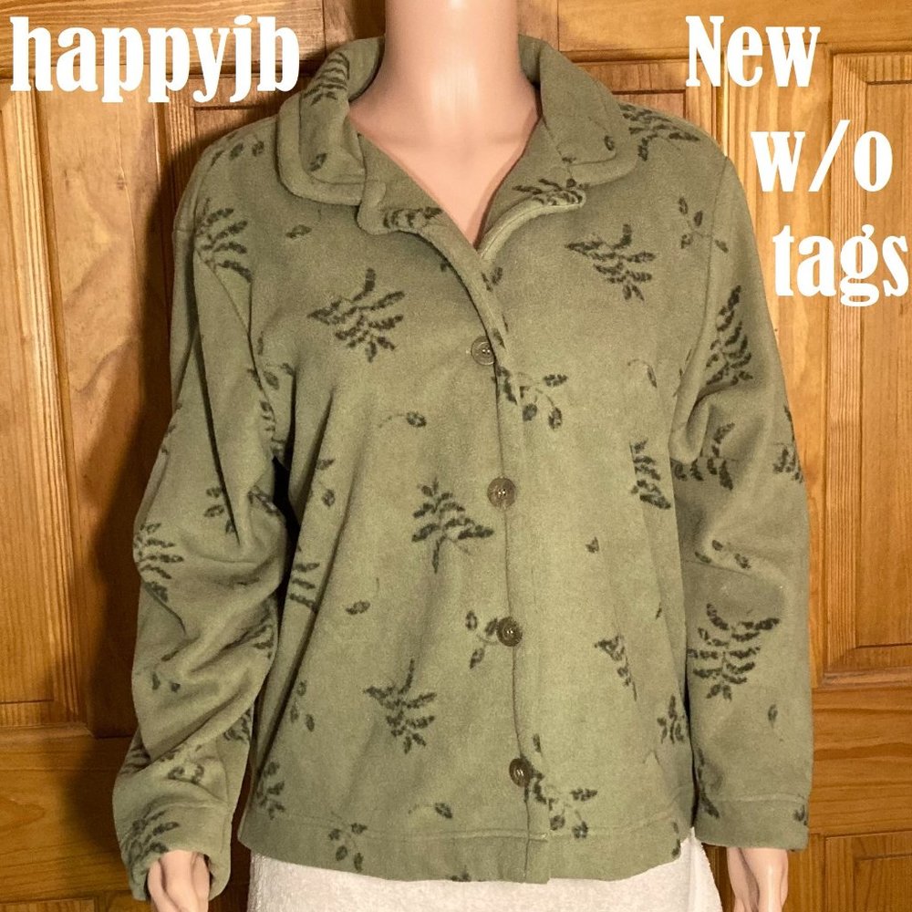 NWOT Route 66 Vintage Fleece Top Shacket Shirt Long Sleeve Green Size L Large